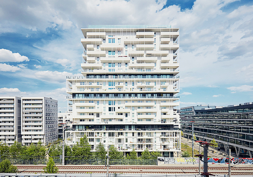 London Design Winner - querkraft architekten - taborama high rise – white outside / colourful inside