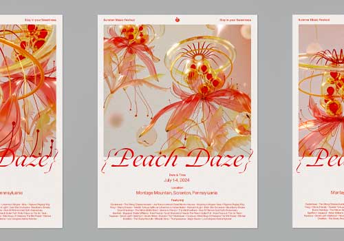 London Design Winner - Freelance - Peach Daze Music Festival Poster Design