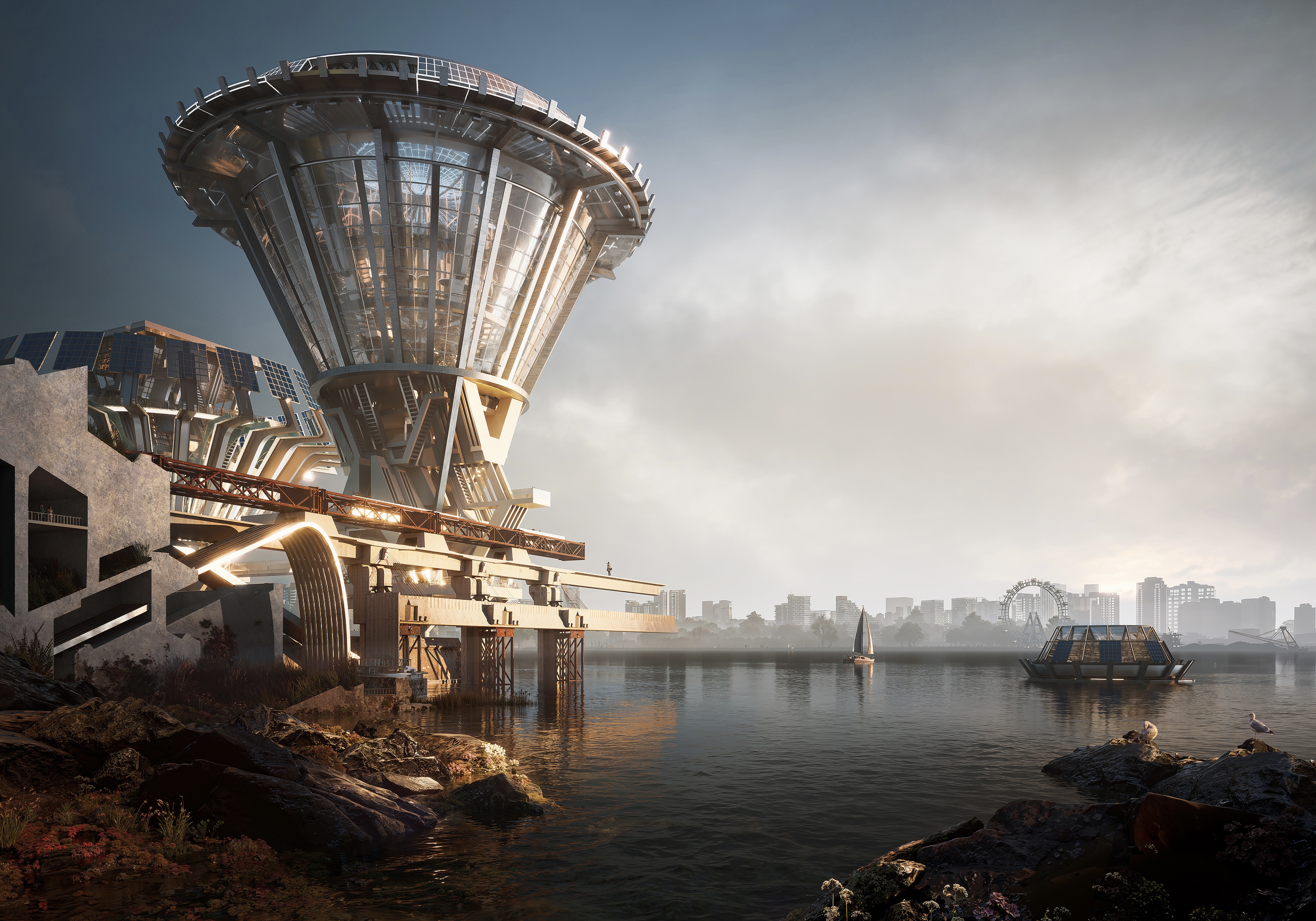 London Design Winner - Siyu Gao - Governors Island Self-Sustaining Micro Ecological Island